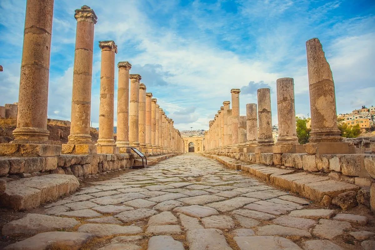 The colonnaded street at Jerash